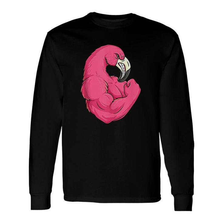 Flamingo Weightlifting Bodybuilder Muscle Long Sleeve T-Shirt T-Shirt