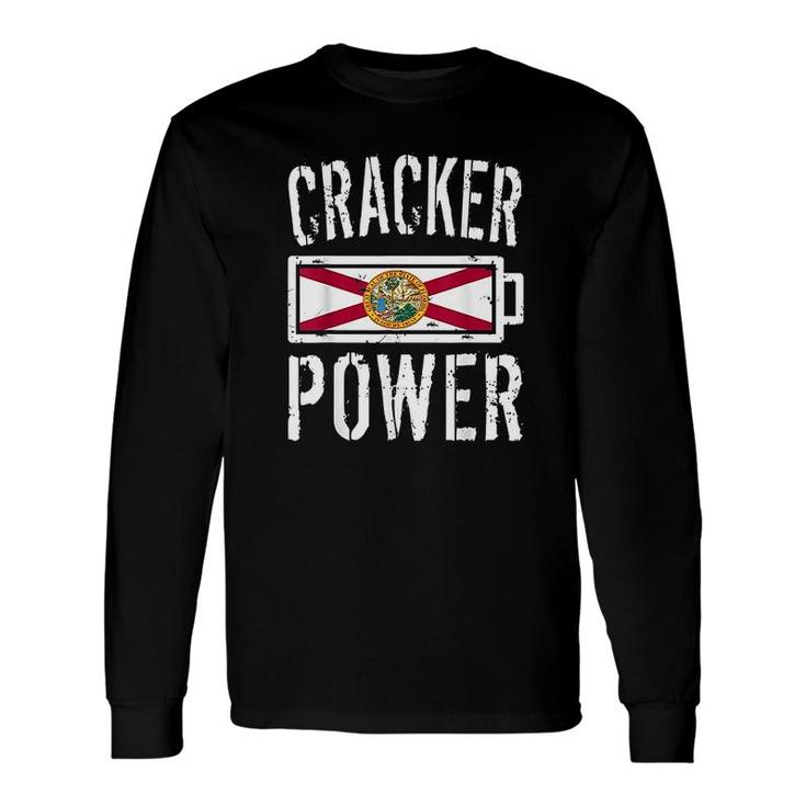 Florida Flag Cracker Power Battery Long Sleeve T-Shirt T-Shirt