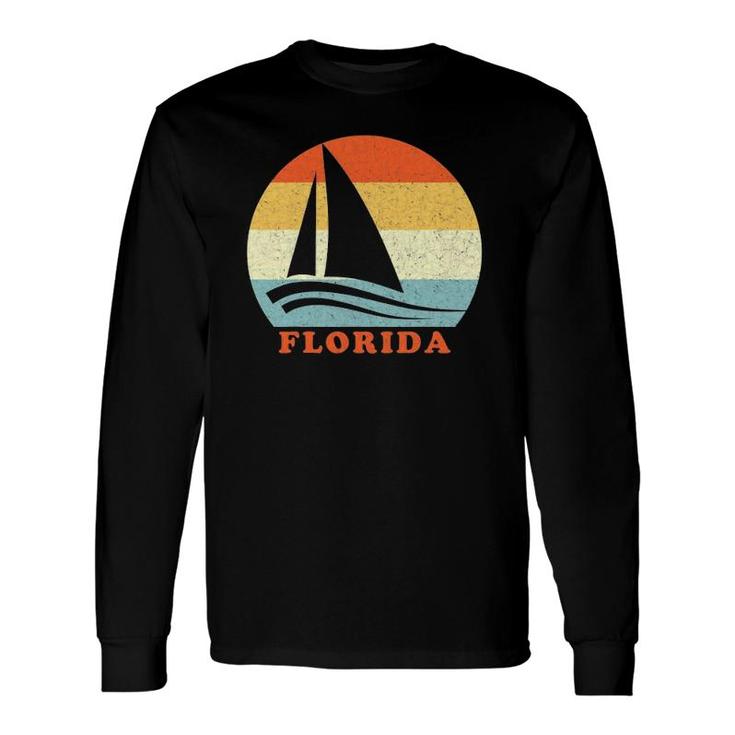 Florida Vacation Vintage Retro Sailboat Long Sleeve T-Shirt T-Shirt