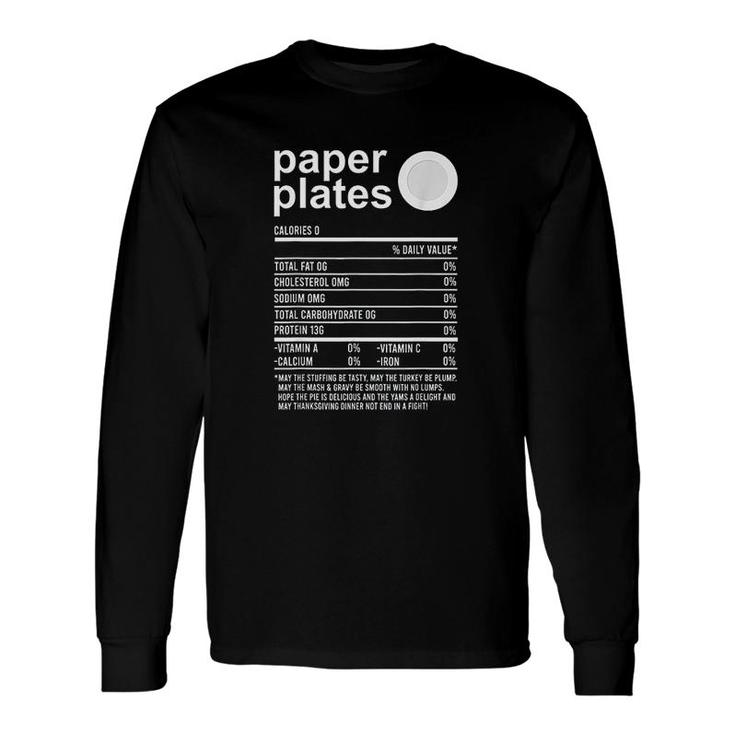 Paper Plates Nutrition Facts Thanksgiving Christmas Gift T-Shirt