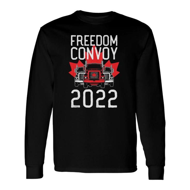 Freedom Convoy 2022 For Canadian Truckers Mandate Support Long Sleeve T-Shirt T-Shirt