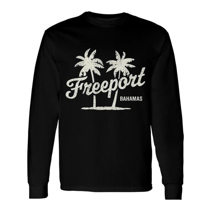 Freeport Bahamas Vintage 70S Palm Trees Graphic Long Sleeve T-Shirt T-Shirt
