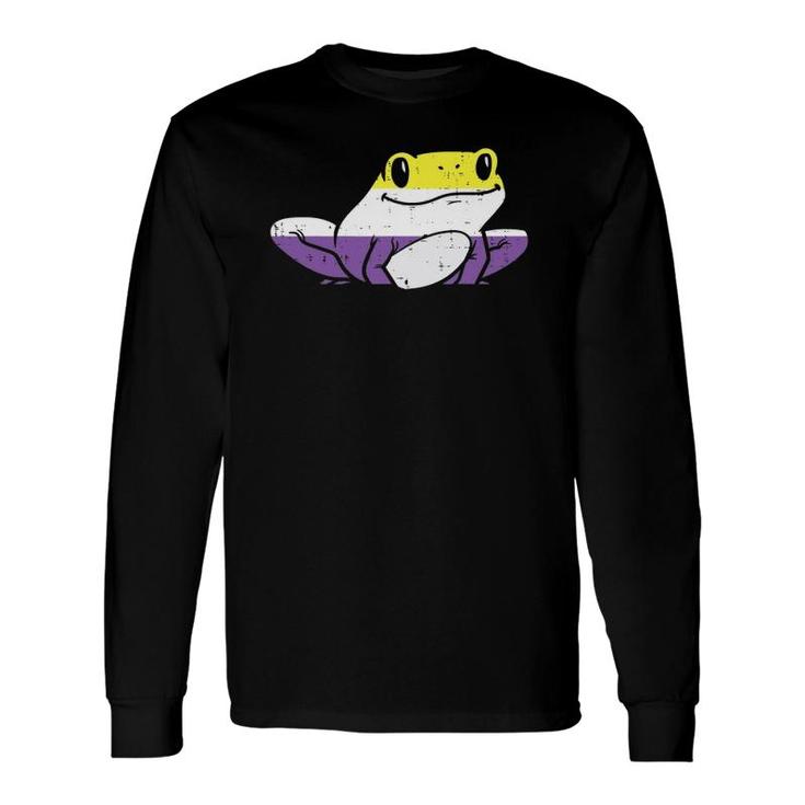 Frog Animal Lgbtq Non-Binary Flag Genderqueer Long Sleeve T-Shirt T-Shirt