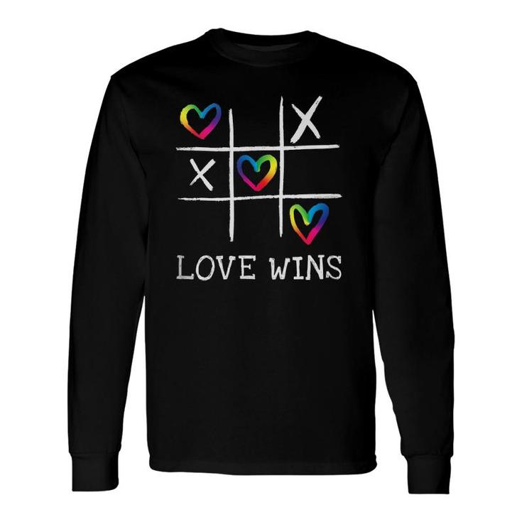 Fun Lgbtq Love Wins In Gay Pride Rainbow Colors Gay Ally Long Sleeve T-Shirt T-Shirt