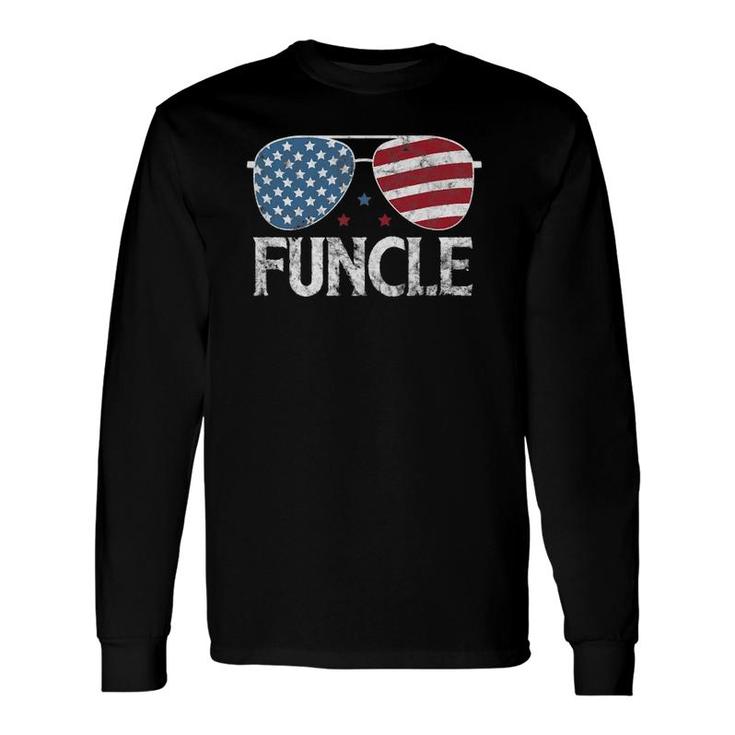 Funcle Sunglasses Usa American Flag 4Th Of July Uncle Long Sleeve T-Shirt T-Shirt