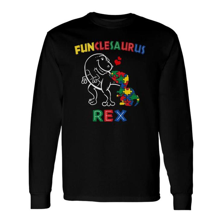 Funclesaurus Autism Awareness Uncle Dinosaur Dino Funcle Tio Long Sleeve T-Shirt T-Shirt