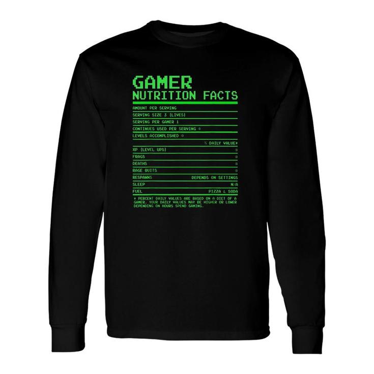 Gamer Nutrition Facts Long Sleeve T-Shirt T-Shirt