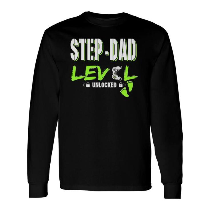 Gaming Step-Dad Level Unlocked Gamer Leveled Up Father's Day Long Sleeve T-Shirt T-Shirt
