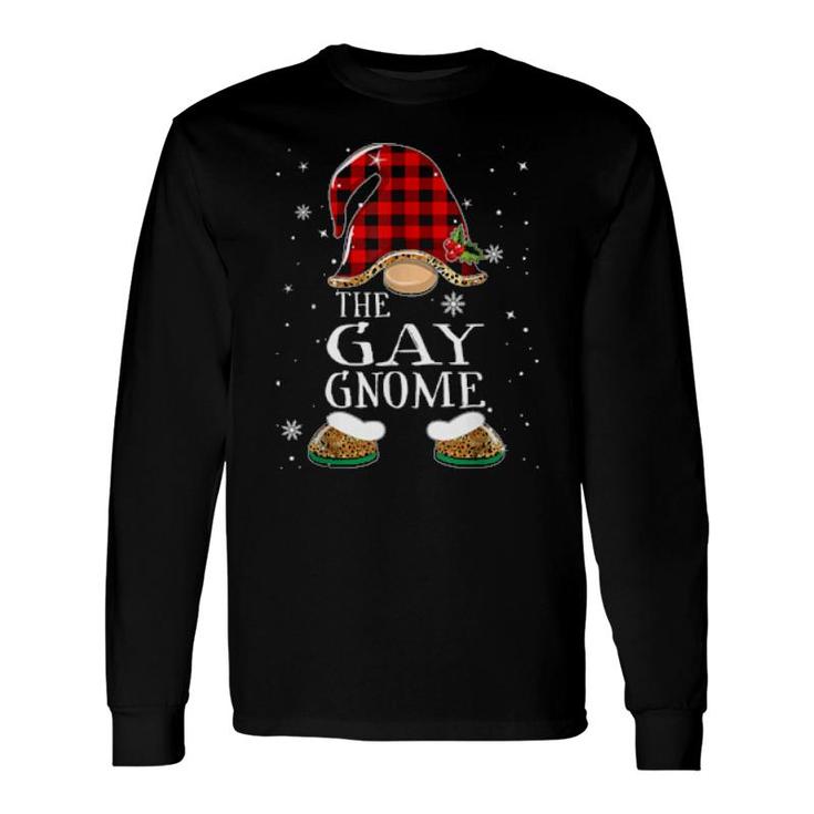Gay Gnome Buffalo Plaid Matching Christmas Pajama Long Sleeve T-Shirt T-Shirt