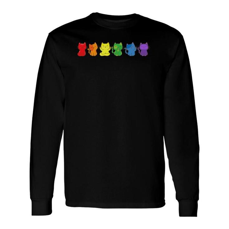 Gay Pride Cats Lgbt Long Sleeve T-Shirt T-Shirt