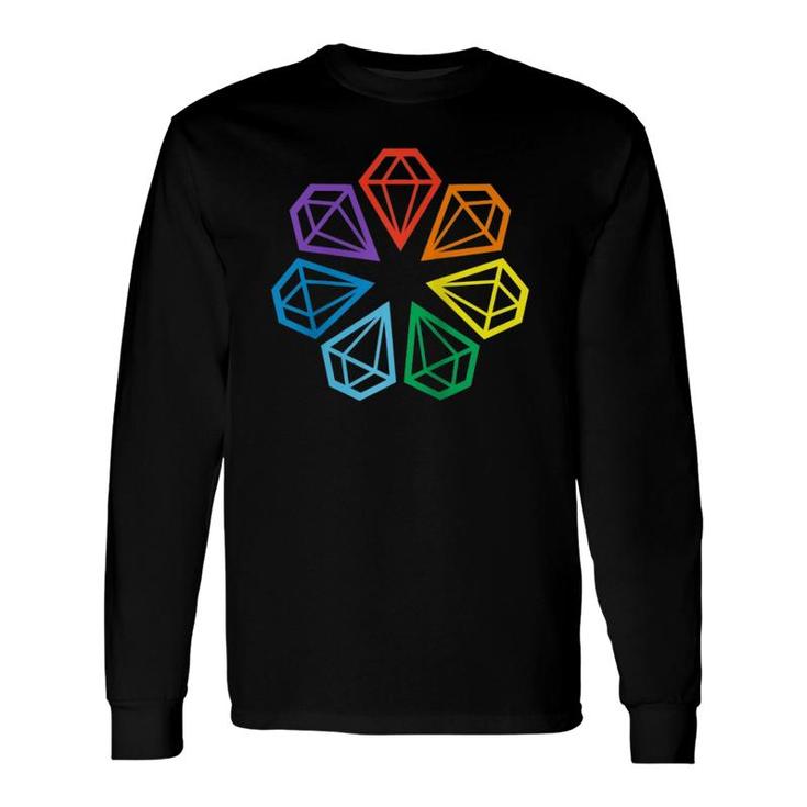 Gay Pride Lgbt Rainbow Minimalist Polygon Diamonds Long Sleeve T-Shirt T-Shirt