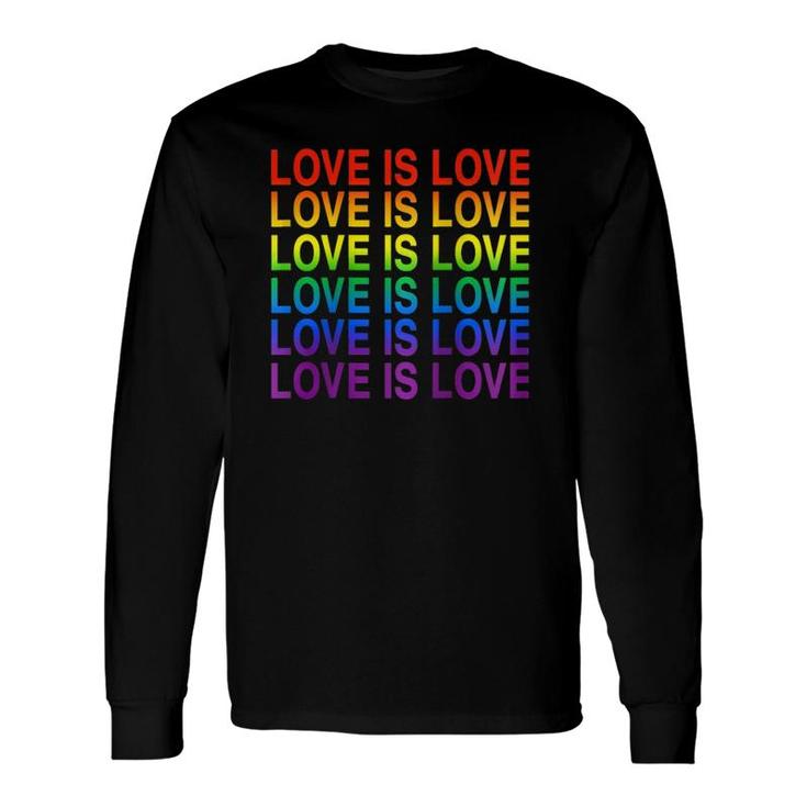Gay Pride Love Is Love Lgbt Rainbow Flag Colors Raglan Baseball Tee Long Sleeve T-Shirt T-Shirt