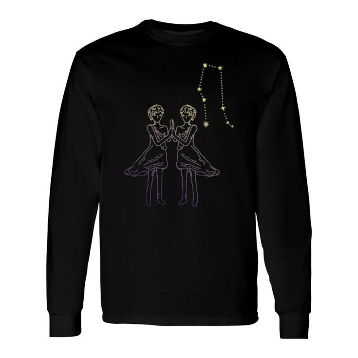 Gemini Constellation Twins Symbol Horoscope Zodiac Astrology Long Sleeve T-Shirt T-Shirt