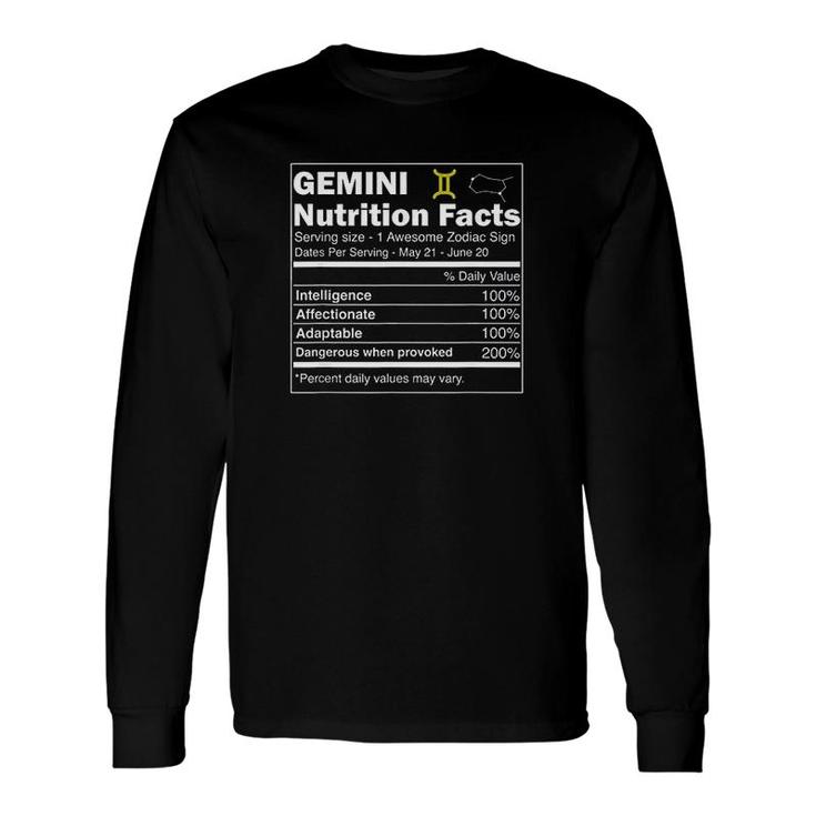 Gemini Nutrition Astrology Long Sleeve T-Shirt T-Shirt
