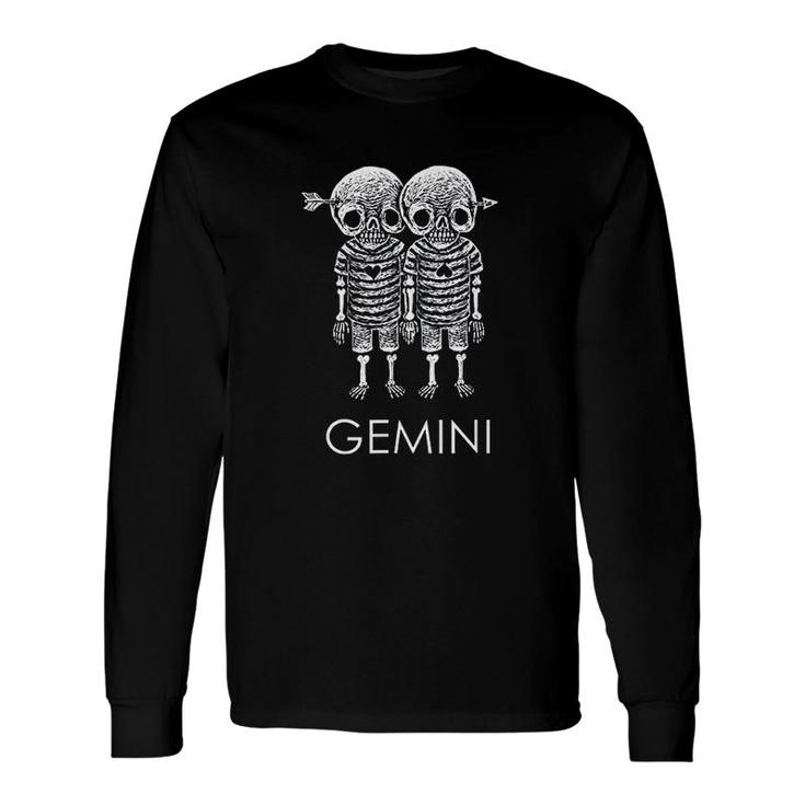 Gemini Skeleton Twins Gothic Gemini Long Sleeve T-Shirt T-Shirt