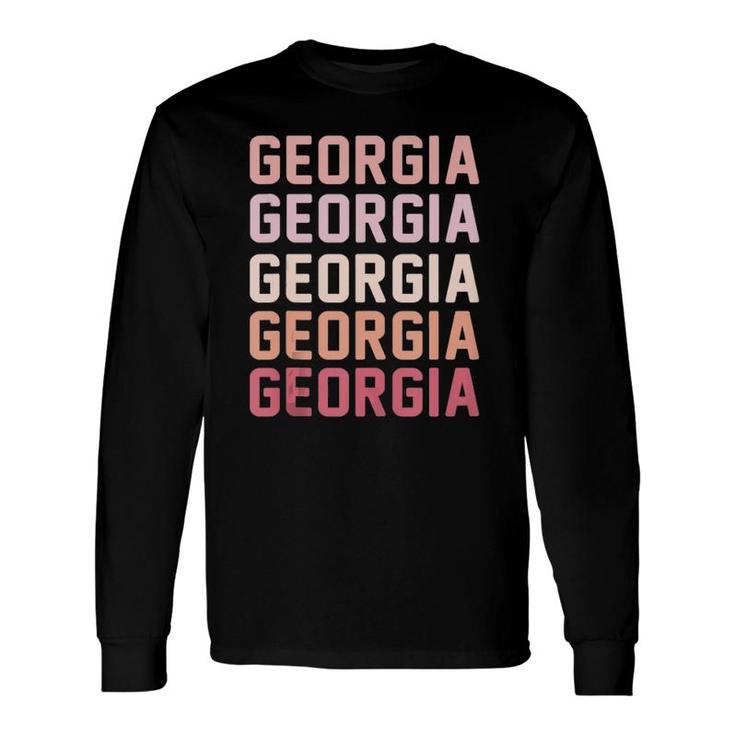 Georgia Peach Stacked Tank Top Long Sleeve T-Shirt T-Shirt