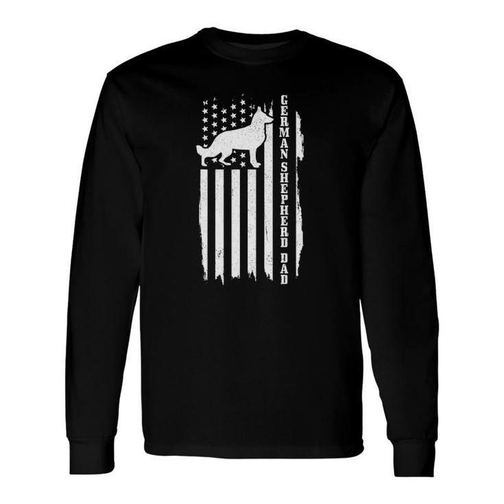 German Shepherd Dad Vintage American Flag Patriotic Dog Long Sleeve T-Shirt T-Shirt