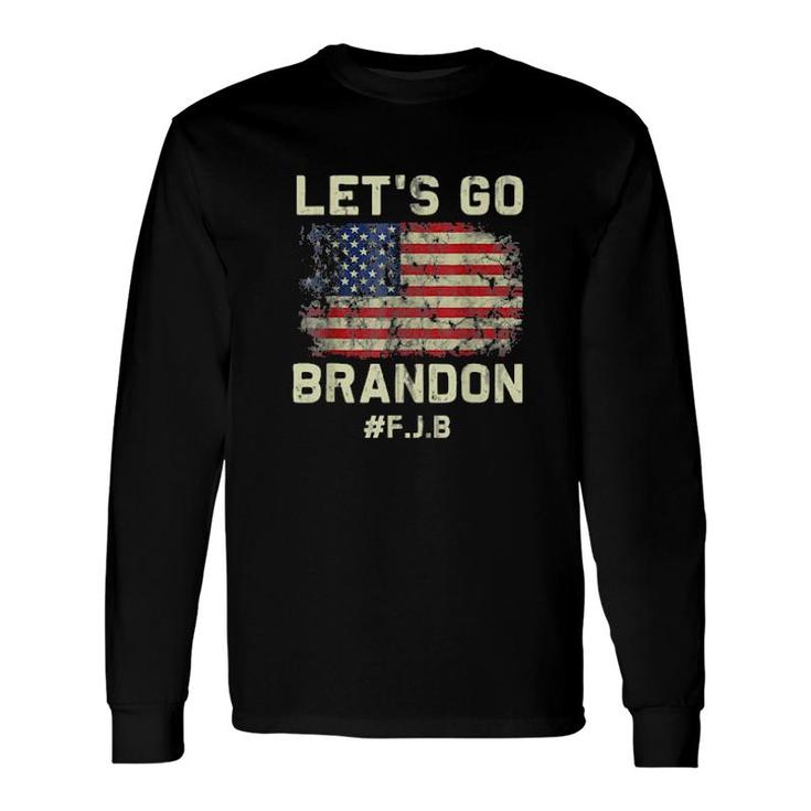 Lets Go Brandon Lets Go Brandon Vintage Us Flag Long Sleeve T-Shirt