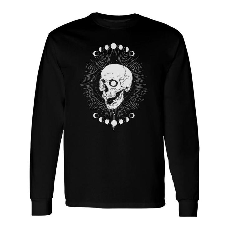 Goth Moon Phases Skull Halloween Long Sleeve T-Shirt T-Shirt