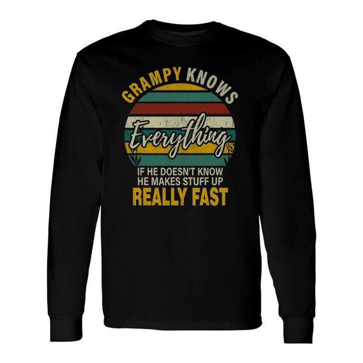 Grampy Know Everything Grandpa Christmas Long Sleeve T-Shirt T-Shirt