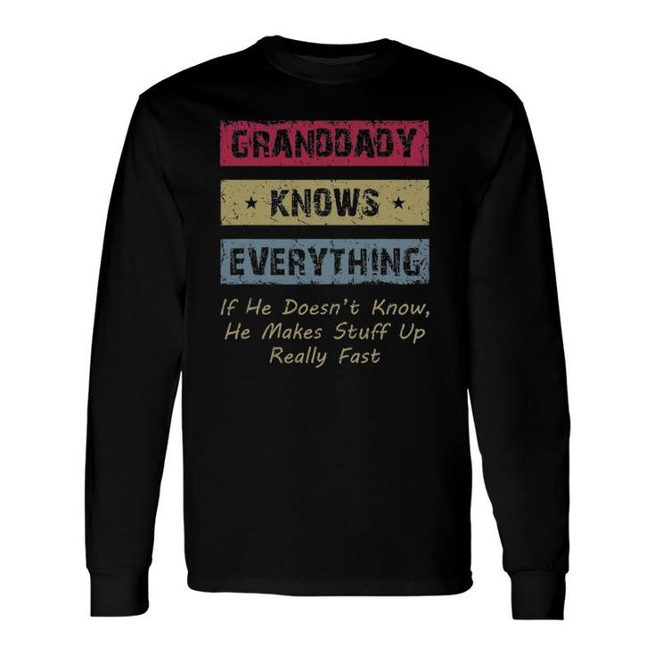 Granddaddy Knows Everything Humor Saying Retro Grandpa Long Sleeve T-Shirt T-Shirt