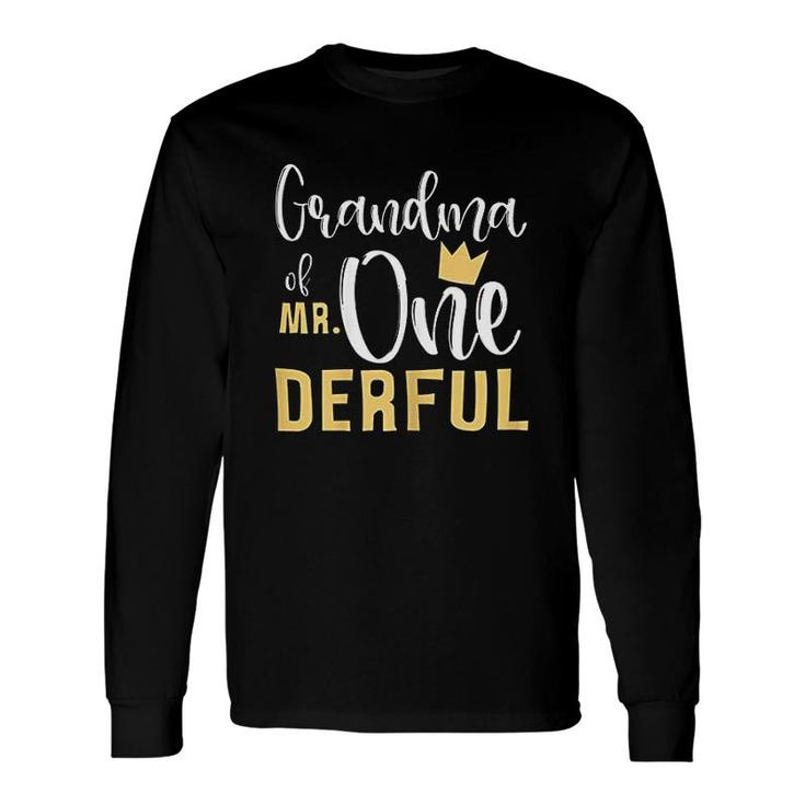 Grandma Of Mr Onederful 1st Birthday First Onederful Party Long Sleeve T-Shirt