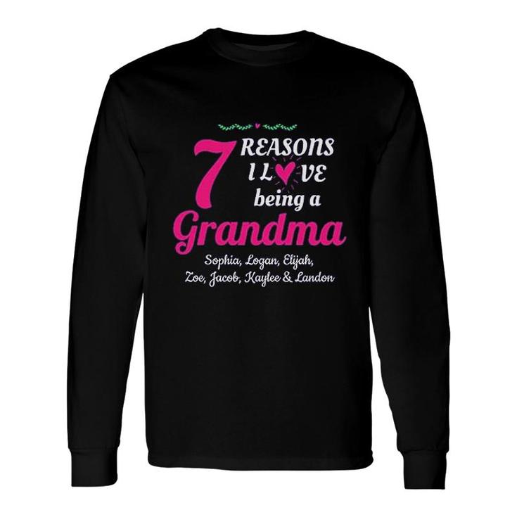Grandma Personalized With White Customized Text For Grandkids Names Long Sleeve T-Shirt Grandma Personalized With White Customized Text For Grandkids Names Long Sleeve T-Shirt