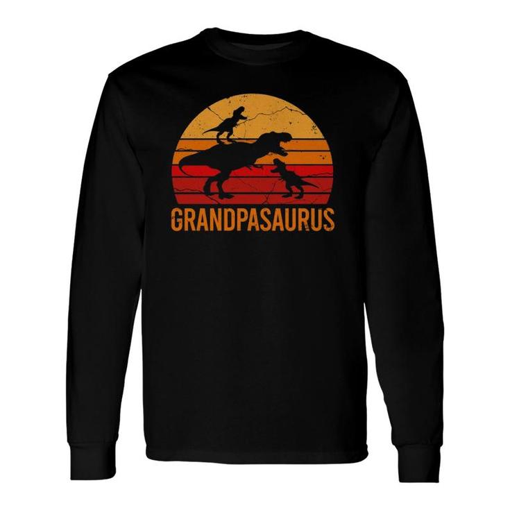 Grandpa Dinosaur Daddy 2 Two Grandpasaurus Long Sleeve T-Shirt T-Shirt