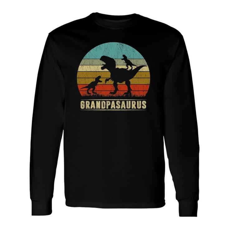 Grandpa Dinosaur Grandpasaurus 2 Two Father's Day Long Sleeve T-Shirt T-Shirt