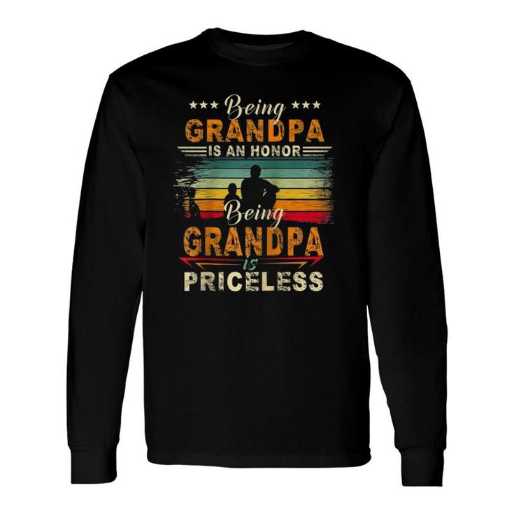 Being Grandpa Is An Honor Being Grandpa Is Priceless Raglan Baseball Tee Long Sleeve T-Shirt T-Shirt