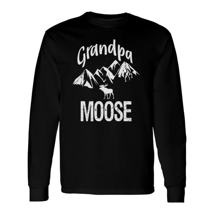 Grandpa Moose Grandfather Moose Woodland Animal Tee Long Sleeve T-Shirt T-Shirt
