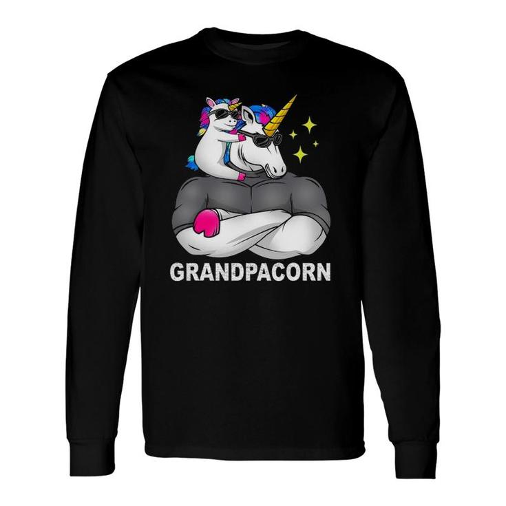 Grandpacorn Muscle , Unicorn Toddler With Grandpa Long Sleeve T-Shirt T-Shirt