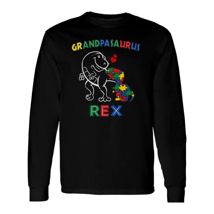 Grandpasaurus Autism Awareness Grandpa Dinosaur Grandfather Long Sleeve T-Shirt T-Shirt