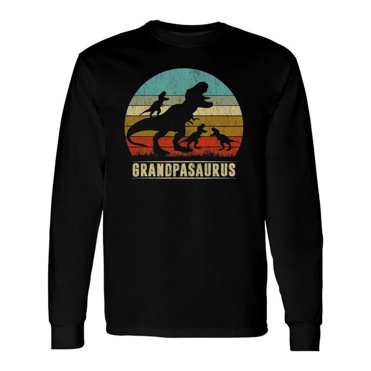 Grandpasaurus Rex Grandpa Dinosaur 3 Three Father's Day Long Sleeve T-Shirt T-Shirt