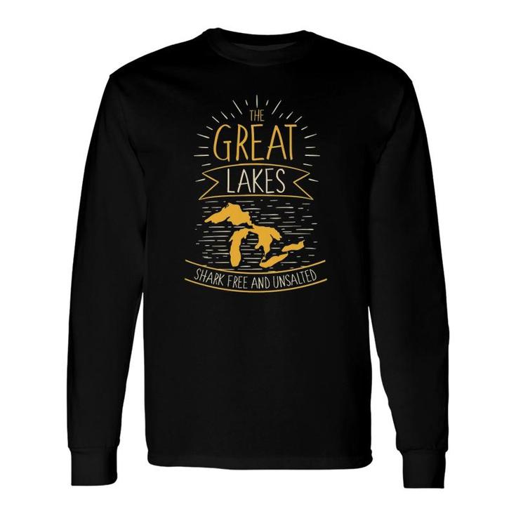 The Great Lakes Shark Free Unsalted Michigan Long Sleeve T-Shirt T-Shirt