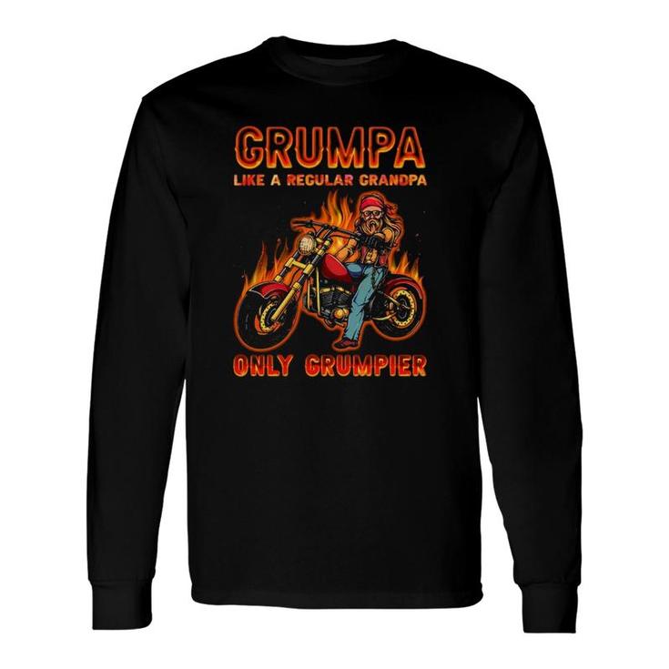 Grumpa Like A Regular Grandpa Only Grumpier For Cool Grandpa Biker Long Sleeve T-Shirt T-Shirt