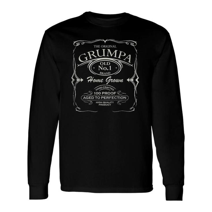 Grumpa Vintage Weathered Whiskey Label Long Sleeve T-Shirt T-Shirt