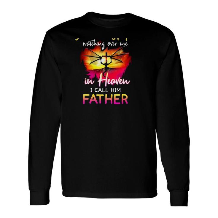 I Have A Guardian Angel Watching Over Me In Heaven I Call Him Father Christian Cross With Dragon Long Sleeve T-Shirt T-Shirt
