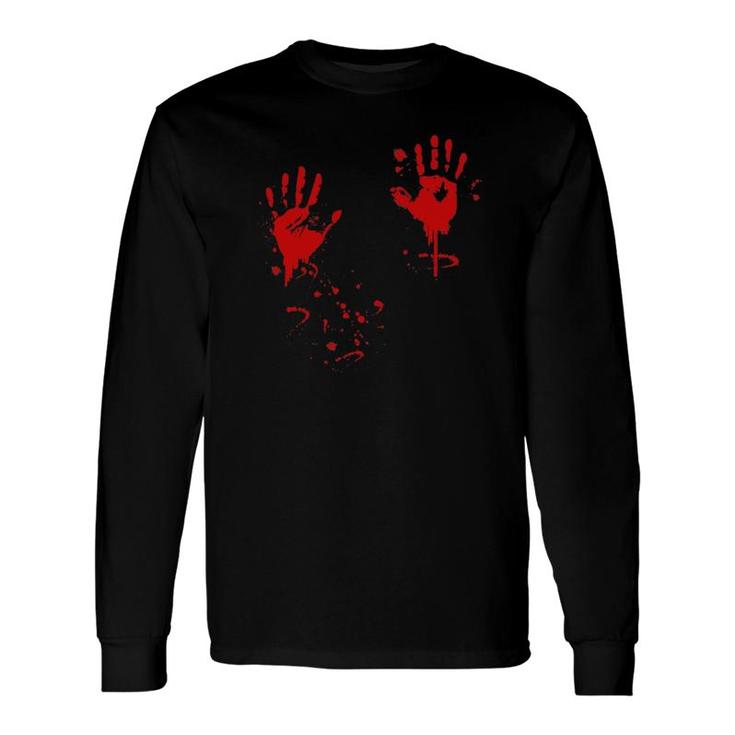 Halloween Bloody Hands Blood Splatter Idea Long Sleeve T-Shirt T-Shirt