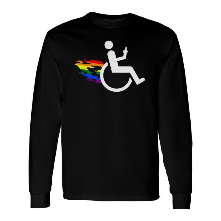 Handicap Disabled Lesbian Amputee Lgbt Gay Wheelchair Long Sleeve T-Shirt T-Shirt