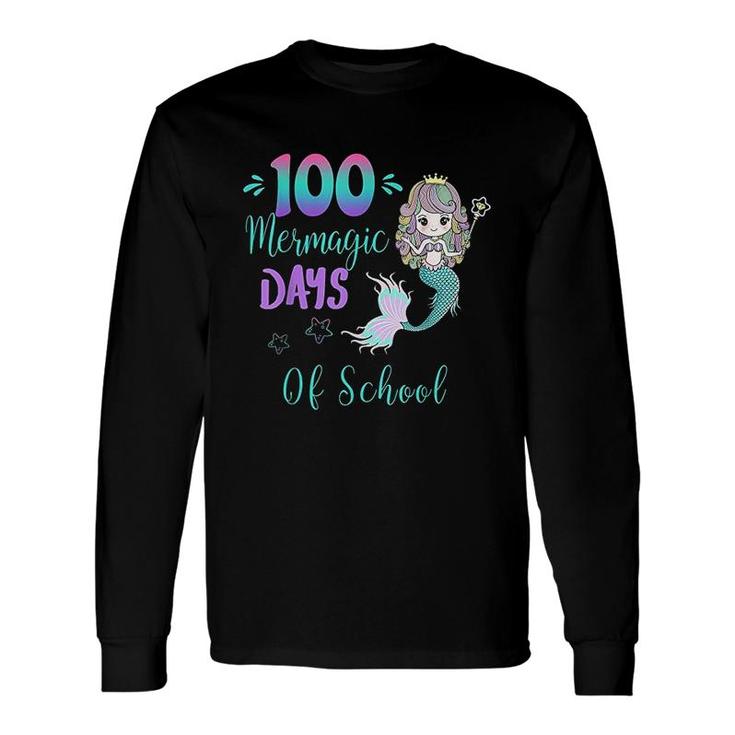 Happy 100 Days Of School Pre-k 1st Grade Mermaid Outfit Long Sleeve T-Shirt T-Shirt