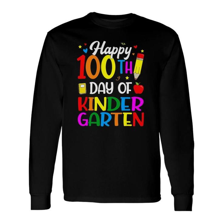 Happy 100Th Day Of Kindergarten Teacher And Student Long Sleeve T-Shirt T-Shirt