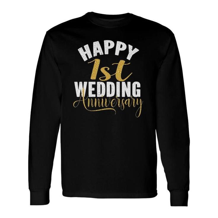 Happy 1St Wedding Anniversary Matching For Couples Long Sleeve T-Shirt T-Shirt
