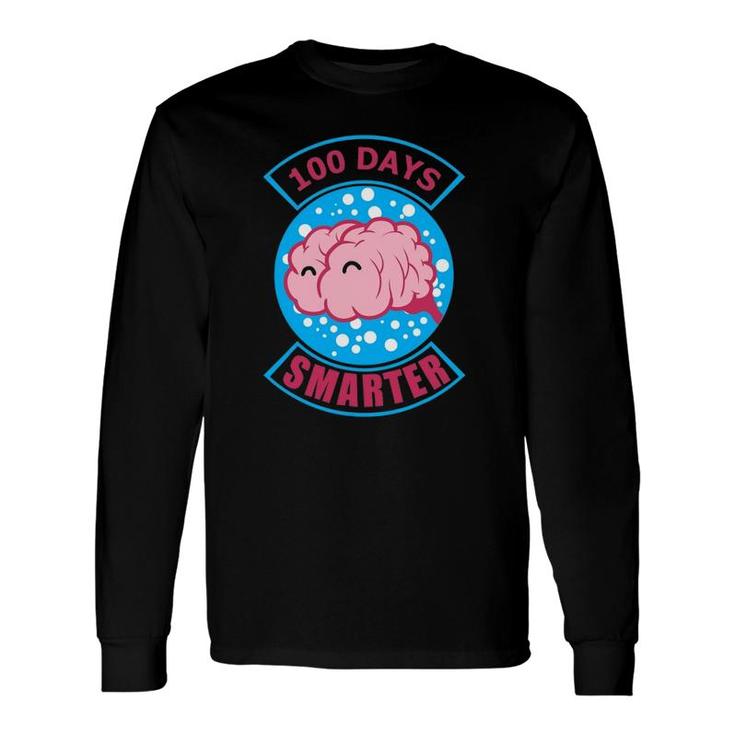 Happy Brain 100 Days Of School Smarter 100Th Day Party Long Sleeve T-Shirt T-Shirt