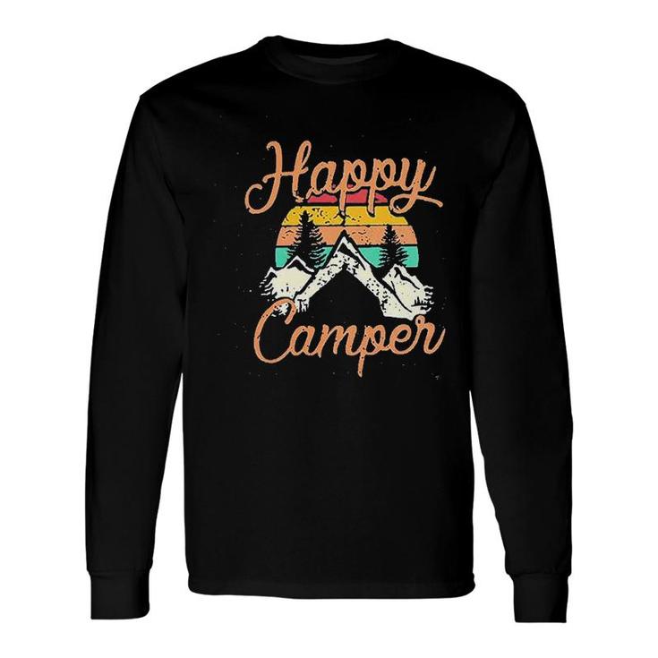 Happy Camper Cute Graphic Letter Print Long Sleeve T-Shirt