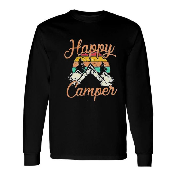 Happy Camper Women Cute Graphic Long Sleeve T-Shirt