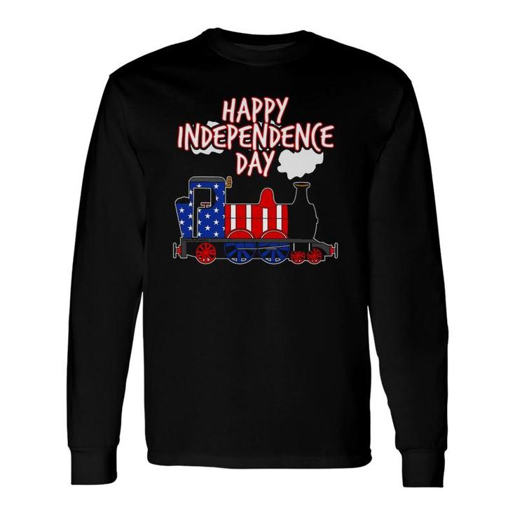 Happy Independence Day Train American Flag Usa 4Th July Long Sleeve T-Shirt T-Shirt
