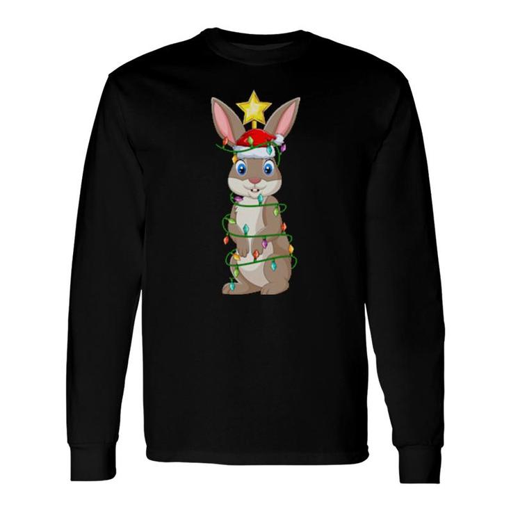 Hare Lighting Xmas Tree Matching Hare Christmas Long Sleeve T-Shirt T-Shirt
