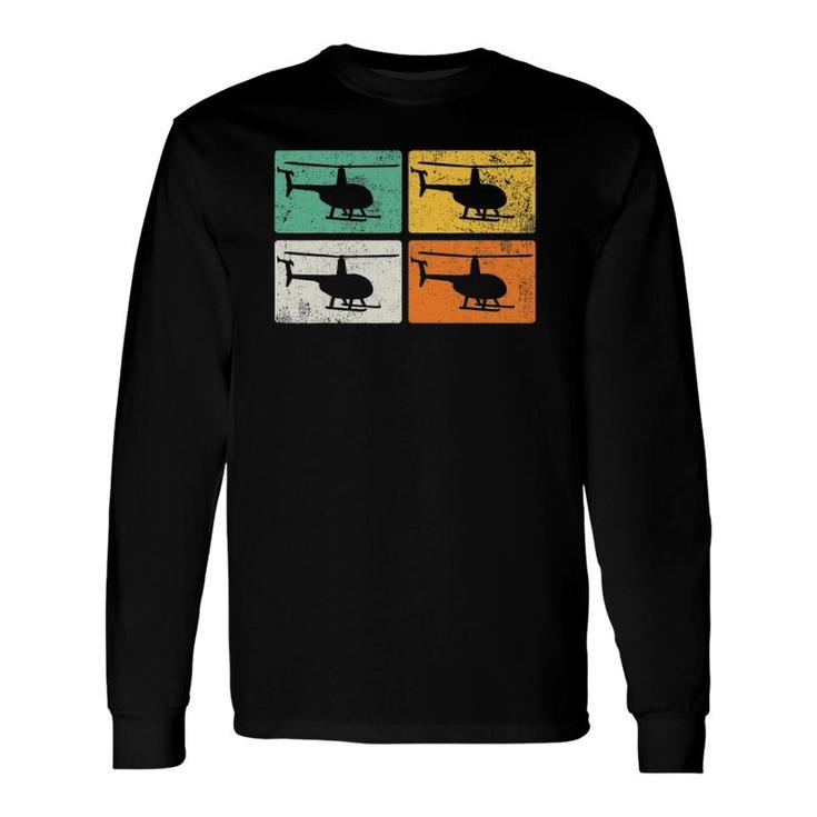 Helicopter Aviation Aircraft Pilot Vintage Long Sleeve T-Shirt T-Shirt
