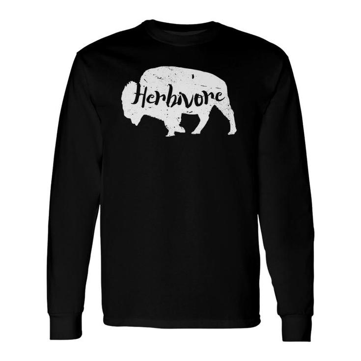 Herbivore Bison Animal Image Vegan Power Silhouette Long Sleeve T-Shirt T-Shirt
